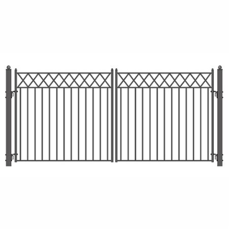 Aleko ALEKO DG14STOD Stockholm Style Dual Swing Steel Driveway Gate 14' DG14STOD